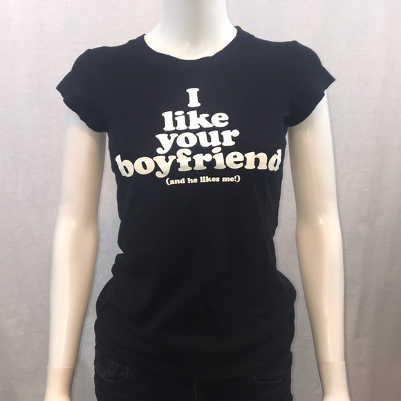 Tops - Sassy black t-shirt “ I like your boyfriend”